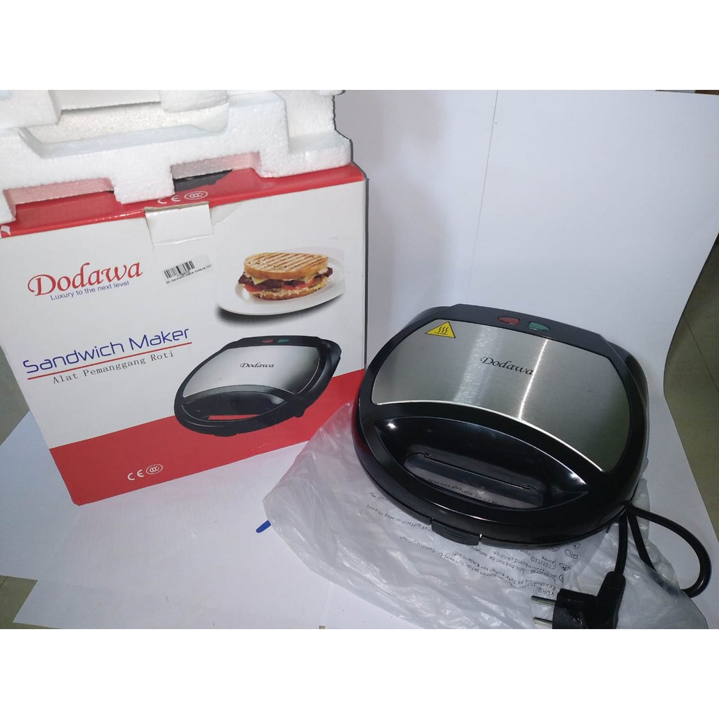 Dodawa DD-300 Pemanggang Roti Sandwich Hitam 2 Slot