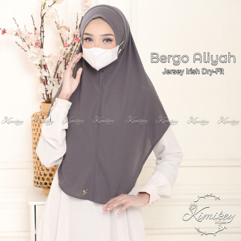 Bergo instan kimikey aliyah hijab bergo lubang untuk tali masker // ORIGINAL KIMIKEY HIJAB