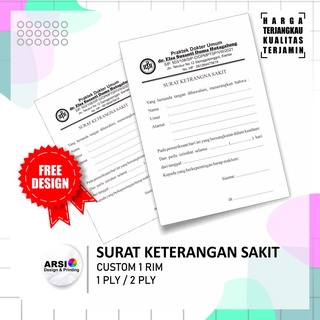Jual Custom Cetak Nota Buku Keterangan Sakit Pasien Nota Keterangan Sakit Bidan Keterangan Sakit Tenaga Medis Keterangan Sakit Klinik Ukuran 1 2 A5 1 Rim Shopee Indonesia