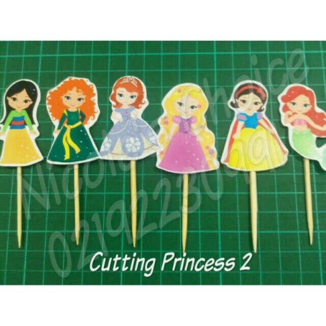 

Cupcake toppers cutting princess disney cute theme