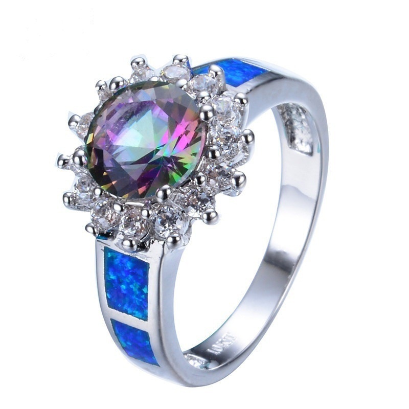 New jewelry classic fashion purple diamond opal female ring ring