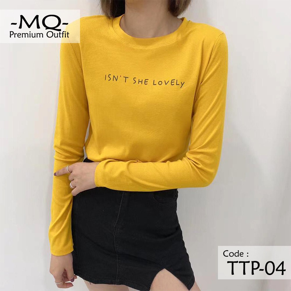 KAOS  WANITA - Atasan Baju Cewek Lengan Panjang Model Slimfit / Pas Body Adem Lentur Premium