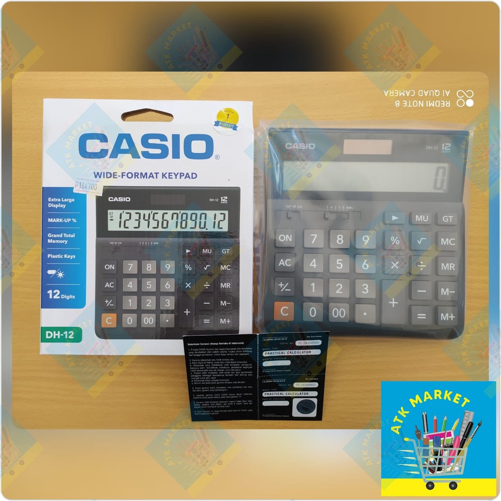 

CASIO Calculator DH-12 (12Digit) , DH-14 (14 Digit) & DH-16 (16 Digit) . Kalkulator meja Hitam