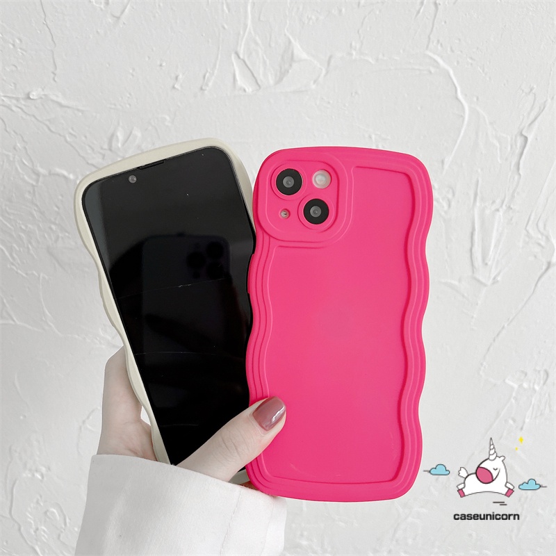 Casing iPhone 7 8 Plus XR 11 12 13 Pro MAX X XS MAX 7 Plus 8 Plus Shockproof Aksen Gelombang Warna Permen