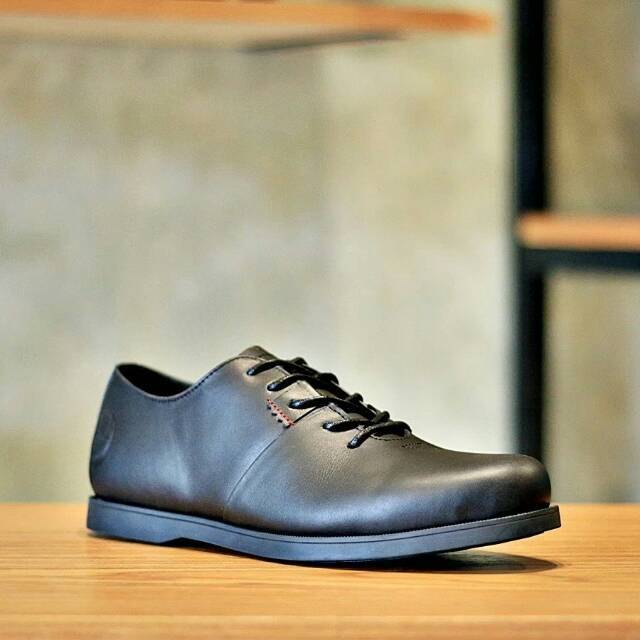 BRADLEY'S LOW HOUBIS Black - Sepatu Formal Pria Pantofel Hitam Oxford Kerja Kuliah Kasual Kulit Asli