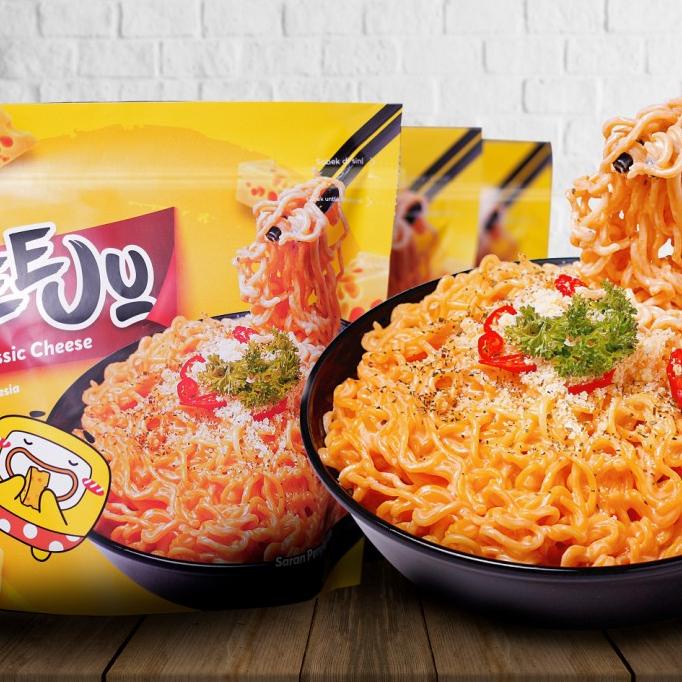 

Meeju Mie Keju Instan Classic Cheese / Spicy Bulgogi