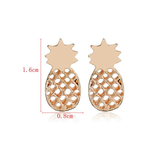 LRC Anting Tusuk Fashion Color Pineapple Shape Decorated Earrings