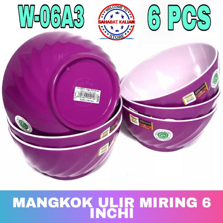 (6 PCS) MANGKOK MELAMIN ULIR MIRING GOLDEN DRAGON W-06A3 6 INCHI