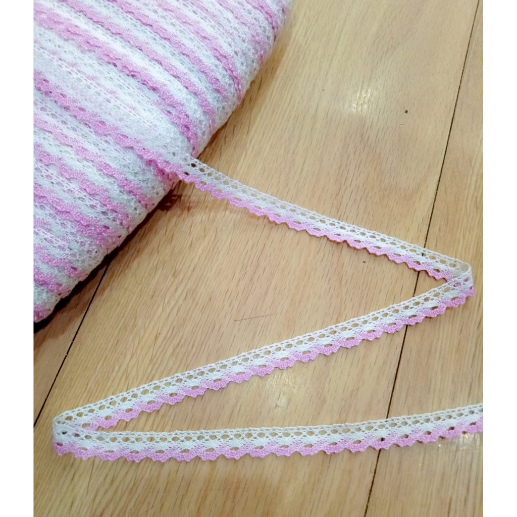 Renda rajut kecil pink - mt