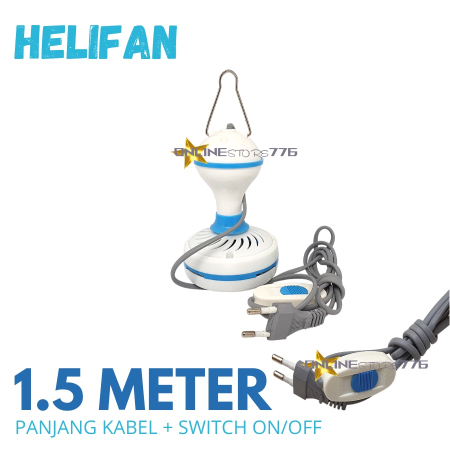 Kipas Angin - Kipas Angin Gantung - Kipas Gantung - Kipas Angin Gantung Plafon - Helifan 15Watt