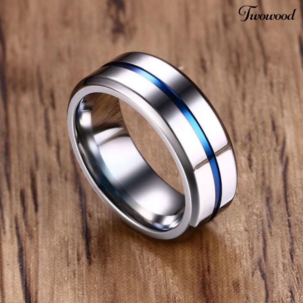 Cincin Jari Warna Ganda Ukuran 8MM Untuk Unisex