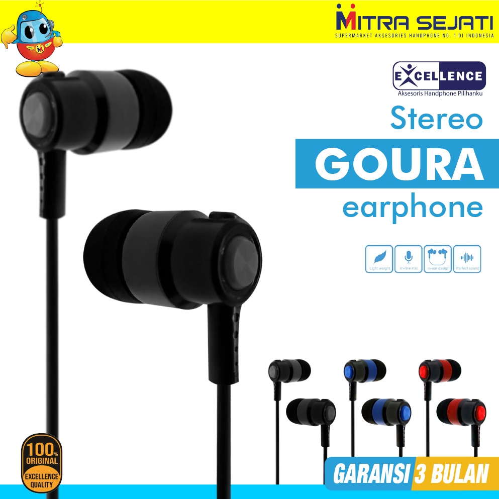 Earphone Handsfree Headset Headphone Excellence Goura
