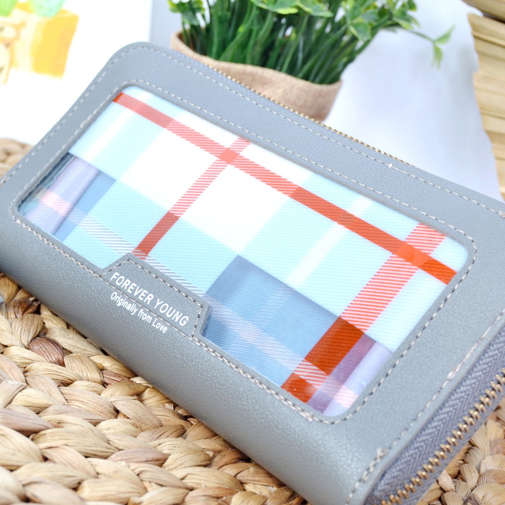 SIAP KIRIM!!! Dompet panjang wanita / Dompet wanita transparant / motif garis / Dompet IMPORT 2303-29