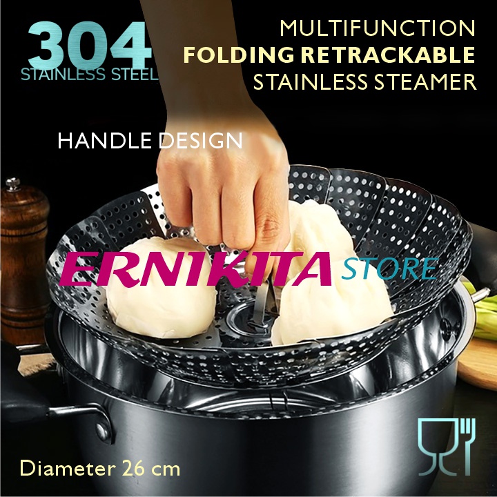 Tatakan Kukusan Stainless Flexible - Steamer Alas Kukus Lipat Serbaguna