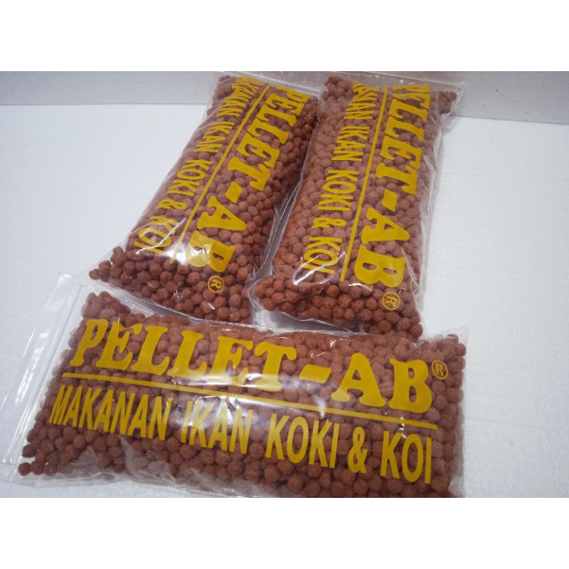 PELET AB/ PELLET AB [1,2 dan 5mm] 200/500/1000gr Pakan ikan Hias, Koi, Koki, lele dan ikan ternak lainnya