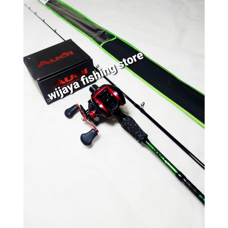 Set Joran BC Daido Green Hell 198 dan Reel Casting Lizard Audi 8.1 : 1