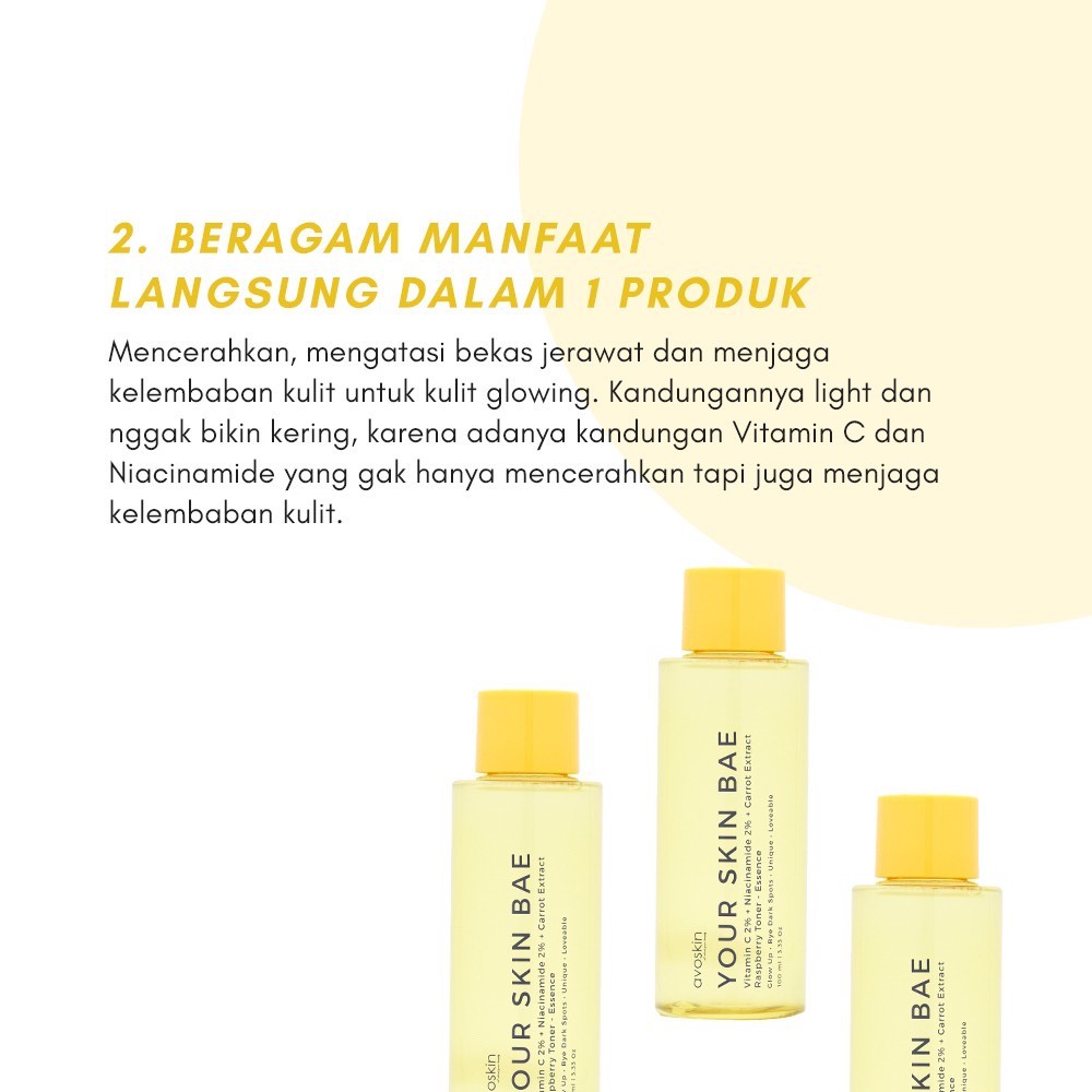 AVOSKIN Your Skin Bae Vitamin C 2% + Niacinamide 2% Carrot Extract Raspberry Toner Essence Indonesia