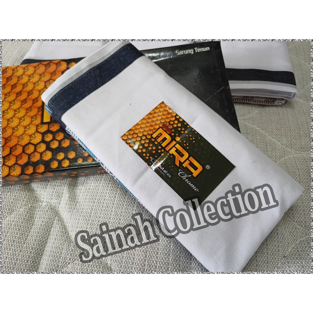 Sarung Mira Putih Tumpal dari Dutatex (Sapphire)
