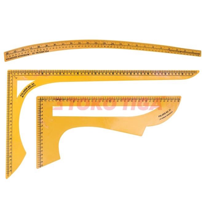 

[[COD]] Penggaris Pola Set Jumbo 3 Pcs No.03, 04, 05 Merek POLARIS (PS-03) KOMPLIT Kode 148