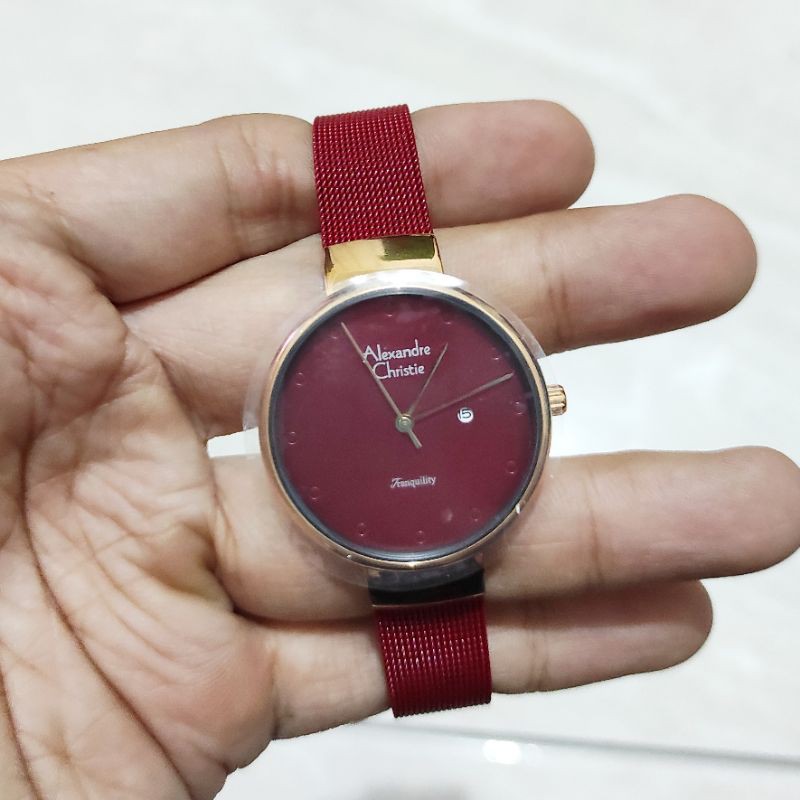 JAM TANGAN WANITA ALEXANDRE CHRISTIE AC 2509 RED LADIES NEW AC2509 ORIGINAL