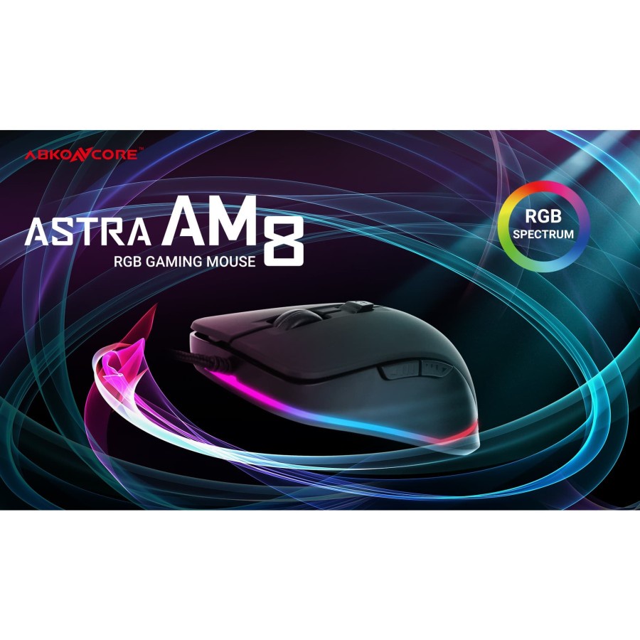 Mouse AbKoncore Astra AM8 RGB 3200Dpi - Mouse Gaming AbKoncore Astra AM8
