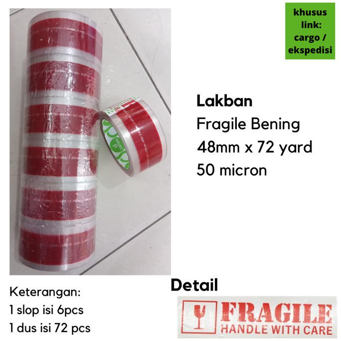 

Lakban Fragile Bening 48Mm Plakban Isolasi Kargo Premium Termurah /Dus Fauzinarman