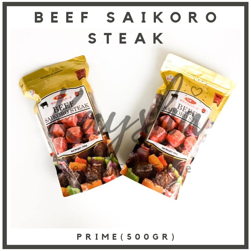 

Beef Saikoro Steak SAU PREMIUM 500gr - Daging Sapi Cubic Beef Aeon