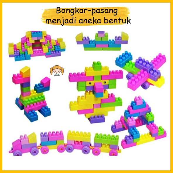Ongkir 1 Kg Mr Block Mainan Balok Lego Besar Anak Balita Edukasi Isi 106 136 176 206 236 Shopee Indonesia