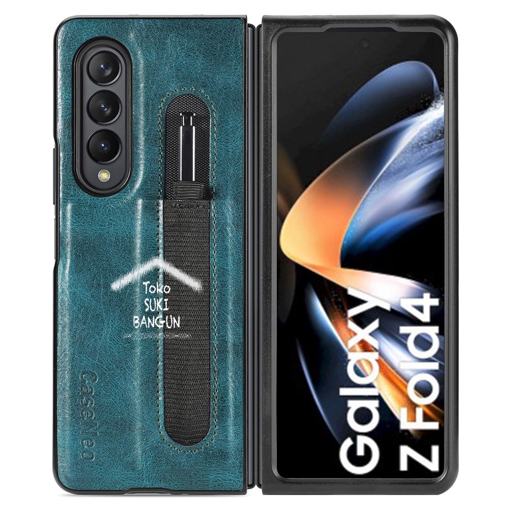 Case Samsung Galaxy Z Fold4 Fold 4 Leather Deluxe Stylus Slot Cover Pouch Protector Casing ZFO4-002