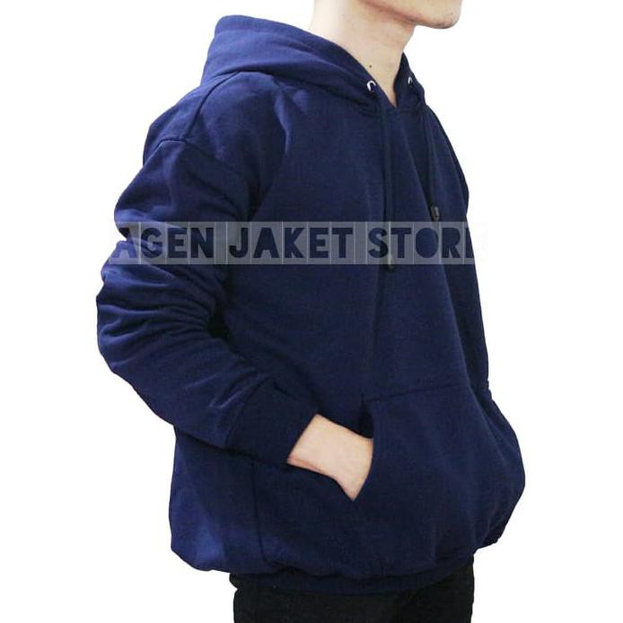 Jaket Sweater Hoodie Polos Jumper Biru Dongker - Hijau Tosca, Xl Best Quality