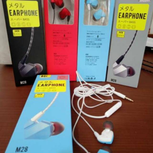 (Bisa COD) EARPHONE HK M28 Extreme BASS Colokan UNIVERSAL 3.5mm