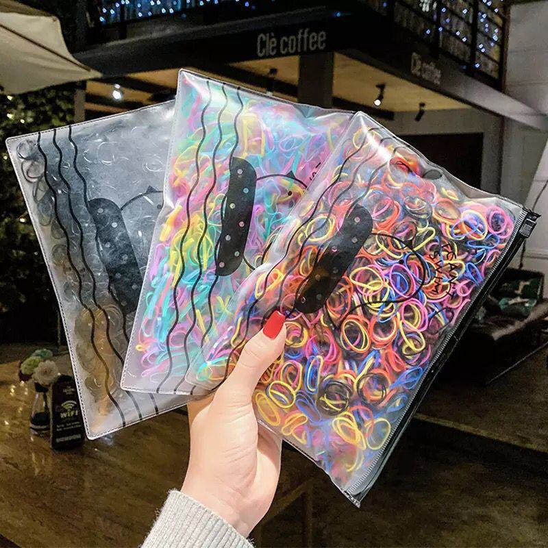 𝘈𝘉𝘎✰ Karet Rambut 1000pcs / Ikat Rambut Warna Warni / Ikat Rambut Elastis / Ikat Rambut Anak-Anak / Karet Rambut Jepang 1107