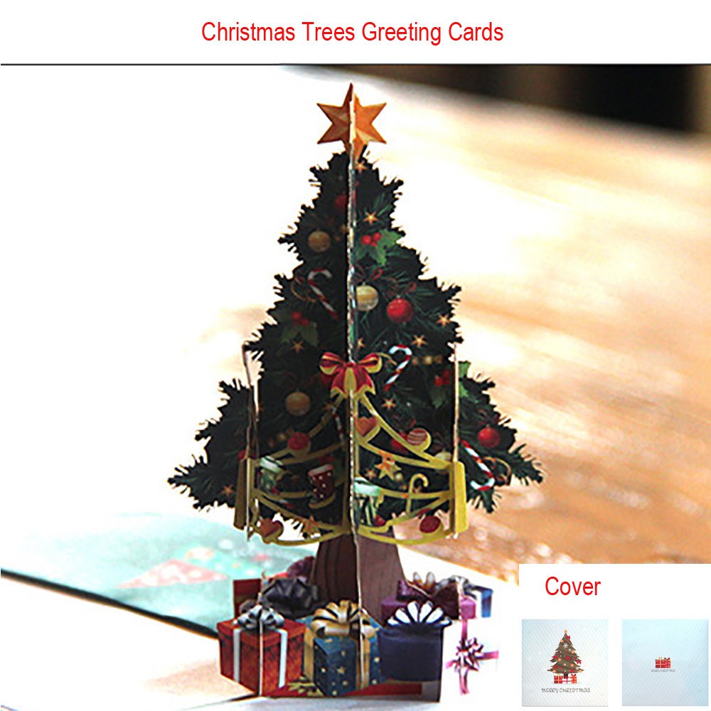 Dekorasi 3d Pop Up Card Pohon Natal Liburan Kartu Ucapan Selamat Natal Shopee Indonesia