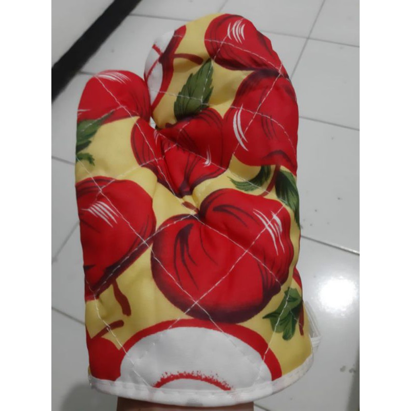 Sarung Tangan Motif /Sarung Tangan Masak/ Kitchen Set Gloves Oven Microwave ( Surabaya ) ( COD )