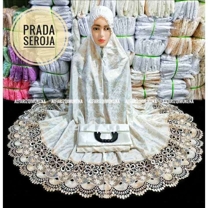 Mukena dewasa foil pradaa renda mix twotone mukenah pakaian sholat wanita dewasa hantaran foil renda mukena renda pradaa seroja