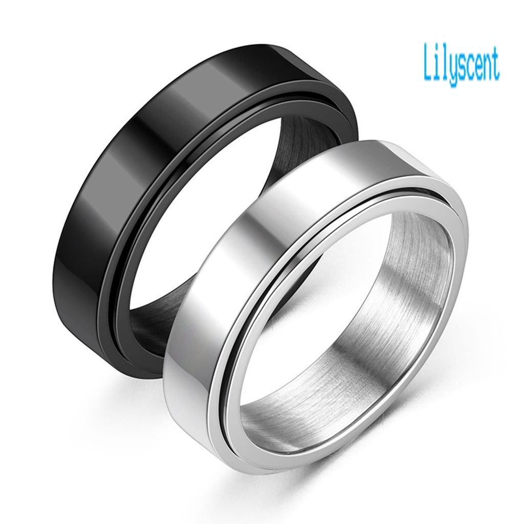 Cincin Jari Luar Bahan Titanium Steel Bentuk Geometris Artistik Dapat Diputar Untuk Unisex