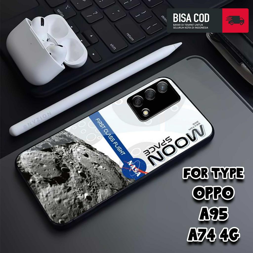 Case OPPO A74 4G - Casing OPPO A95 - MOTIF [NASA TICKET] - Hardcase Premium Glossy - Silikon - Softc