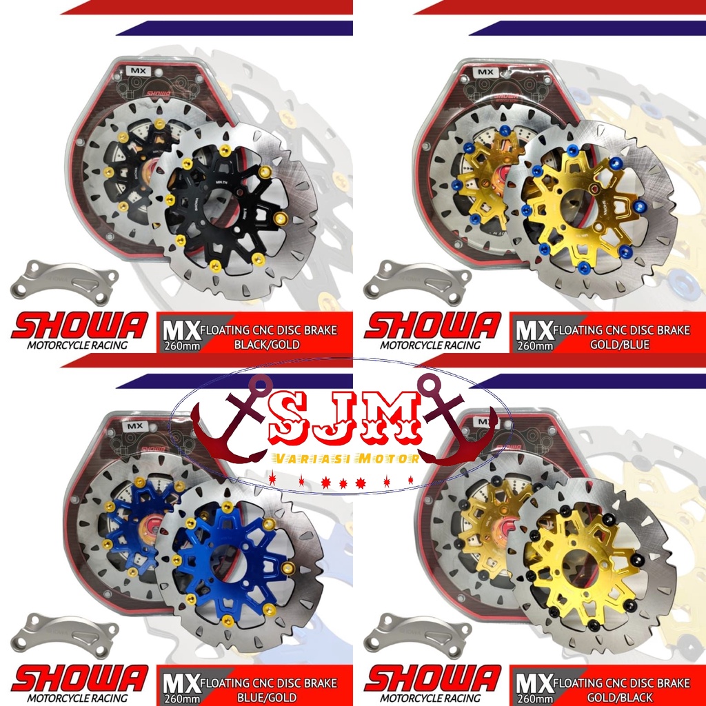 PIRINGAN CAKRAM 260MM MIO SOUL-XEON-MIO SMILE-NOUVO-MX NEW-MX OLD-BEAT-GENIO-SCOOPY-VARIO-SPACY-VEGAZR-VEGA R NEW-JUPITER Z1 CAKRAM DEPAN SHOWA FLOATING 260MM PLUS BREKET VARIO 110 VARIO 125 VARIO 150 OLD MIO SPORTY NOUVO MIO SMILE XEON MX NEW MX OLD DLL