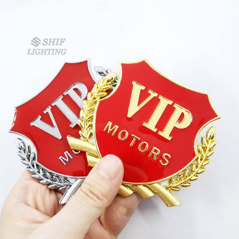 1pc Stiker Emblem Logo VIP Bahan Metal Untuk Dekorasi Mobil / Motor