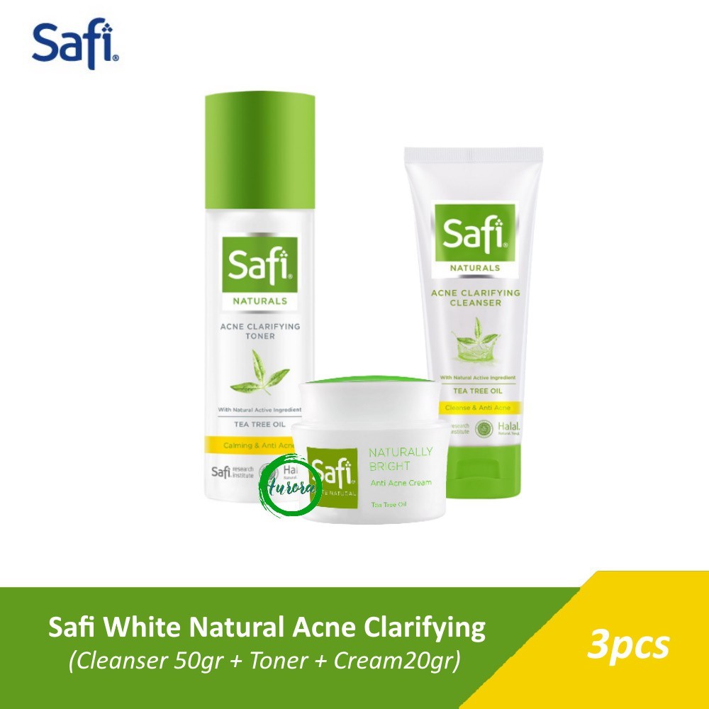 Paket Kecil Safi Naturals Acne (Krim + Cleanser + Toner) - 3pcs