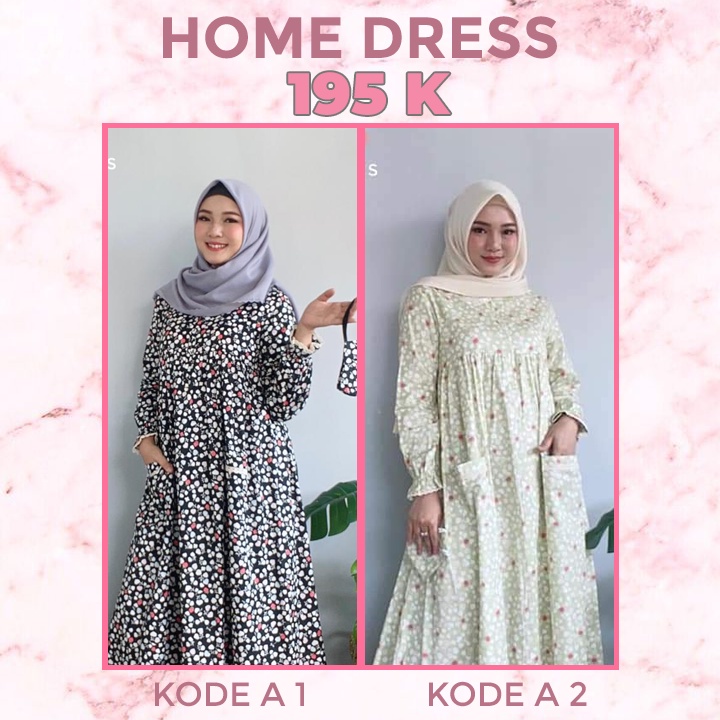 Roris Fasion Home Dress | A1,A2 | Gamis motif Kembang terbaru untuk remaja dan dewasa + Free masker