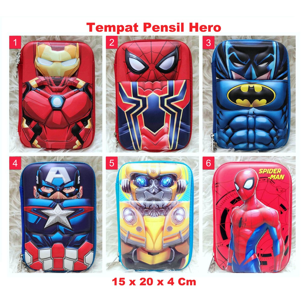 

Tempat Pensil Anak Batman Spiderman Ironman Captain Superman hardcase Hero