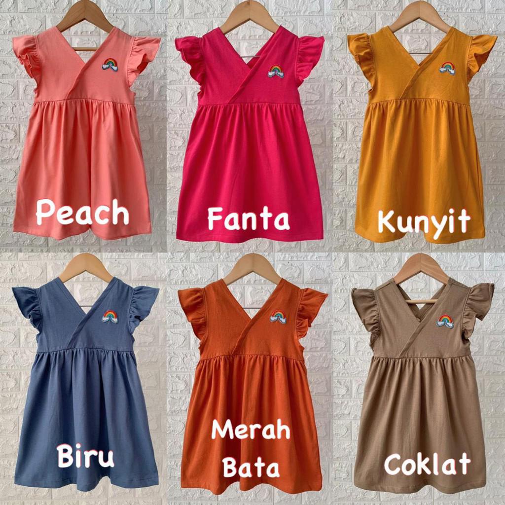 Dress Anak Bayi SMILEE V Pelangi Mix Warna Size 1-5tahun / Dress anak perempuan lucu / dress anak CBKS S24