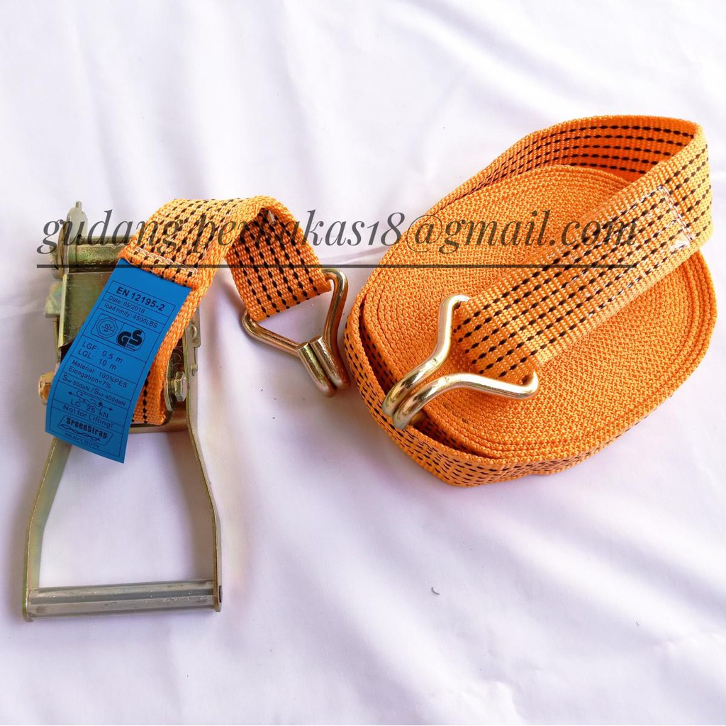 TALI TRUK 10 METER RACHET TIE DOWN TALI KREK LASHING CARGO