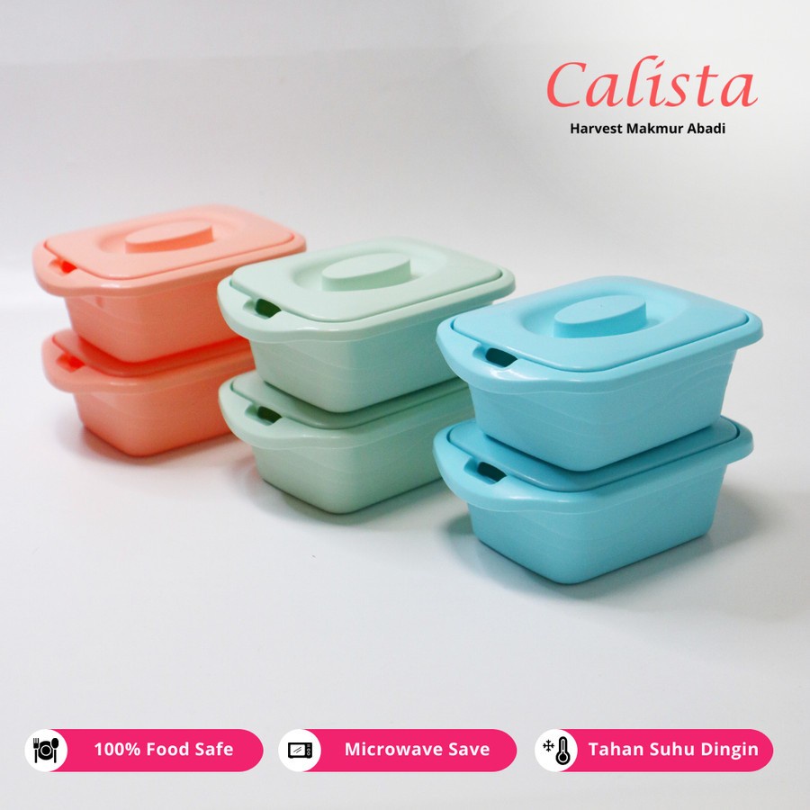 LT- [600 GR] Lotus Square Set isi 2pcs - Calista Tempat Saji Makanan