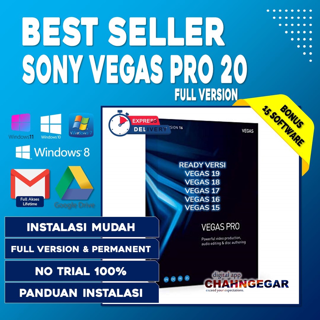 Sony Vegas Pro 20 Terbaru Full Version lisensi lifetime Software Video Editing Magix Vegas Pro 19 Davinci Resolve 18 Studio Pinnacle 26