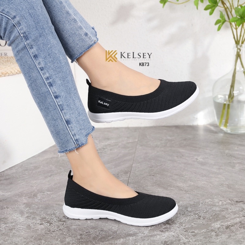 (GRATIS ALAS KAKI) NICOLE SEPATU SLIP ON KELSEY KB73  Flyknit Shoes Flats import