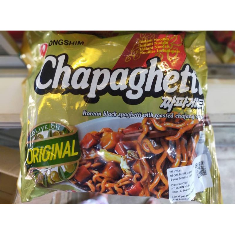 

COD-Nongshim Chapaghetti-Olive oil Original-Korean Black Spaghetti with Roasted Chajang Sauce