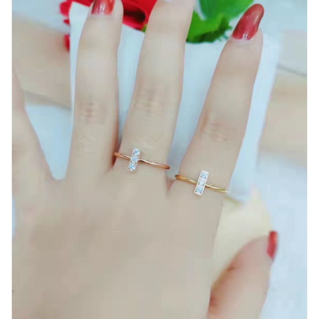 Cincin Titanium Permata Perhiasan Fashion L35