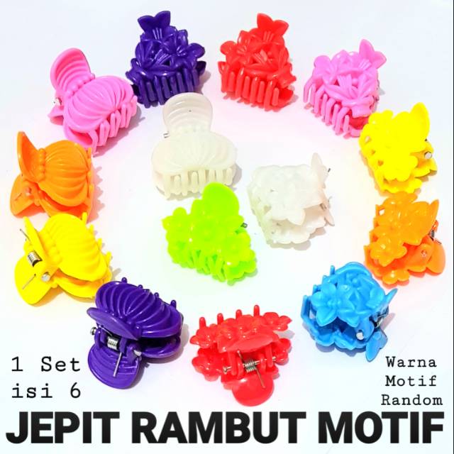 JEPIT RAMBUT MOTIF isi 6
- jedai mini jepit rambut warna aksesoris rambut grosir murah